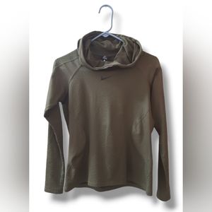 Women's Green Nike Pro HyperWarm Training Hooded Top Size M